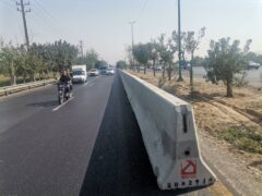 ایمن‌سازی محور آزادگان با نصب نیوجرسی در منطقه ۱۹