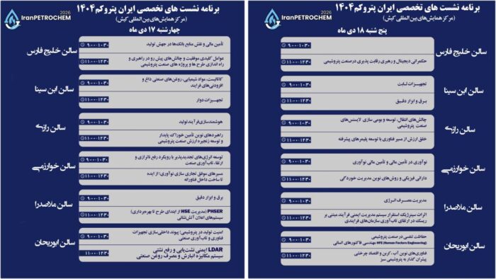 برگزاری ۲۳ نشست تخصصی در حاشیه سومین نمایشگاه پتروکم