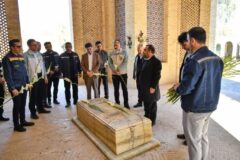 در نخستین روز حضور در اردکان صورت گرفت؛ تجدید میثاق مدیرعامل جدید شرکت آهن و فولاد ارفع با شهدای اردکان